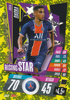 Colin Dagba Paris Saint-Germain 2020/21 Topps Match Attax CL Rising Stars #RS12